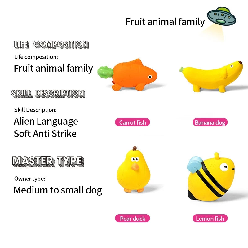 PetTime Qmonster Banana pet toy with colorful design and soft fabric, suitable for cats and small dogs for play and entertainment.