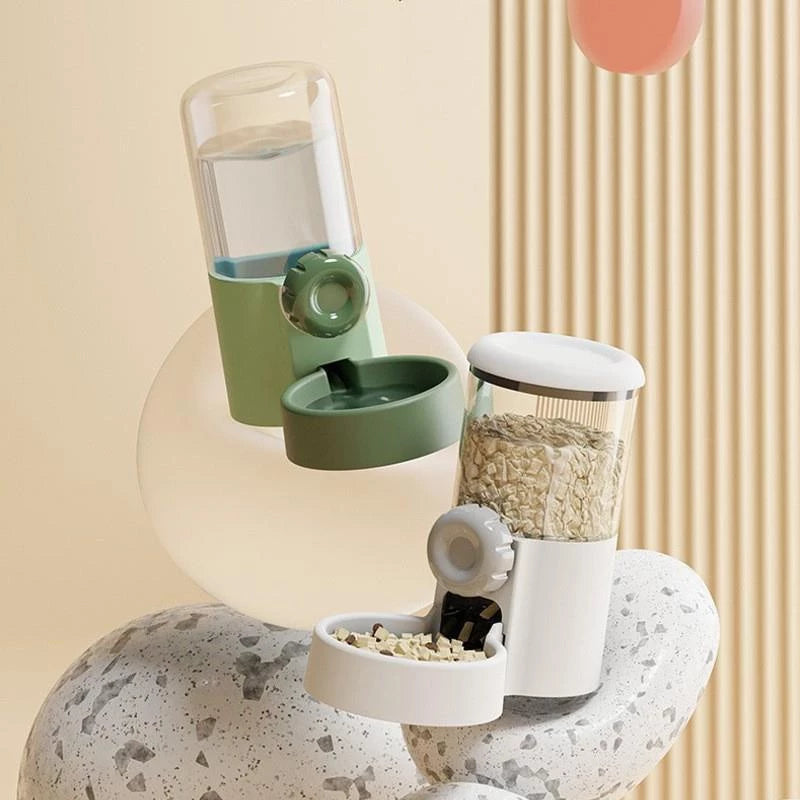 PetTime automatic hanging cage water dispenser with a clear water container, designed for easy pet hydration in cages.