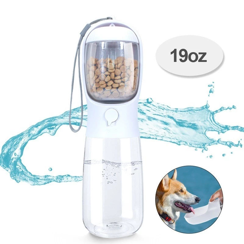PetTime outdoor 2-in-1 pet water bottle with attached drinking bowl for convenient hydration during outdoor activities.