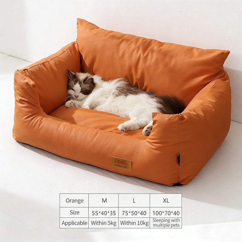 (Pet Time)Pet Sofa Bed | Large Size Waterproof Washable Dog & Cat Bed All-Season Soft Scratch-Resistant Design