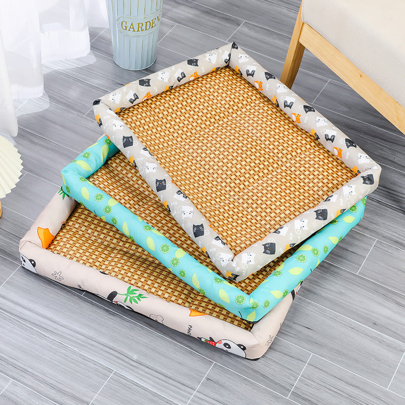 PetTime pet ice mat for summer, cooling gel pad with paw print design, ideal for keeping pets cool and comfortable.