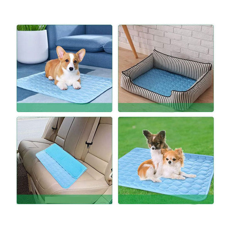 Cooling Pet Summer Ice Silk Mat from PetTime, soft and breathable for pets to stay cool during hot weather.