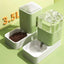 PetTime automatic cat water dispenser and dog feeder showing a sleek, white device with a water bowl and food compartment.