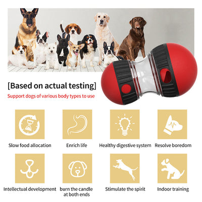 PetTime rolling food training dog toy with adjustable compartments for treats, designed to engage and challenge dogs during play.
