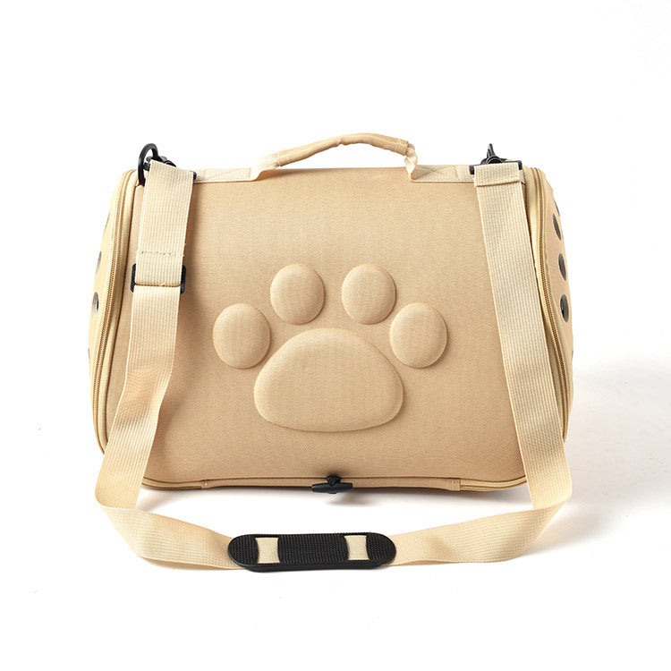 Portable Pet bag by PetTime featuring breathable mesh sides, adjustable straps, and compact design for easy pet transport.