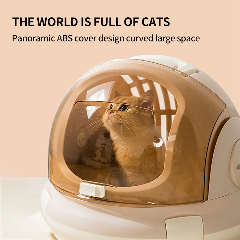 PetTime cat portable space capsule with transparent windows and soft interior for comfortable travel and safety.