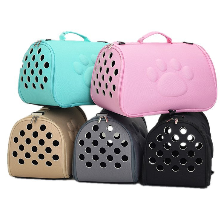 PetTime portable pet bag with adjustable straps and mesh panels for easy carrying and ventilation during travel.