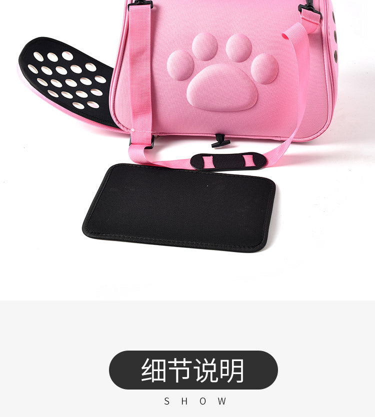 PetTime portable pet bag with mesh sides and adjustable strap, designed for carrying small pets comfortably and securely.