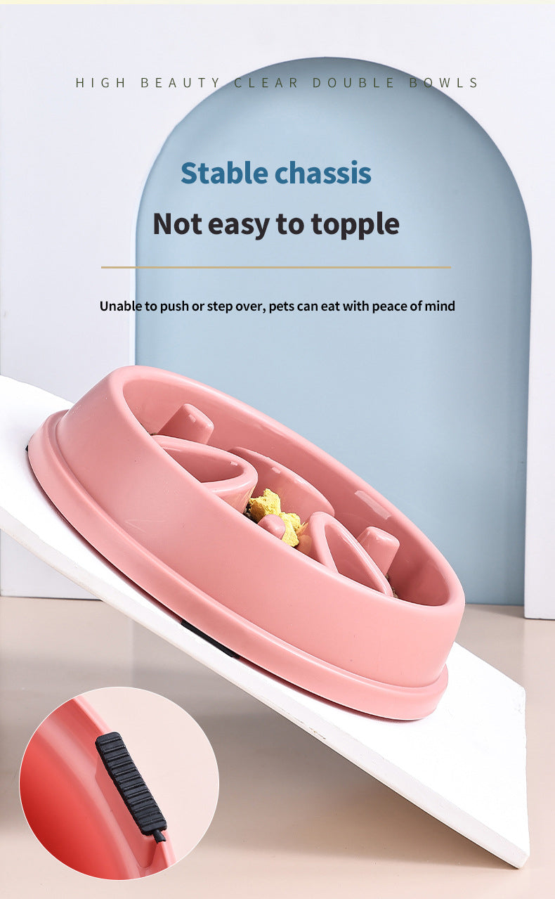 PetTime slow eating anti-slip food bowl for pets, featuring a non-slip bottom and durable design for preventing fast eating.