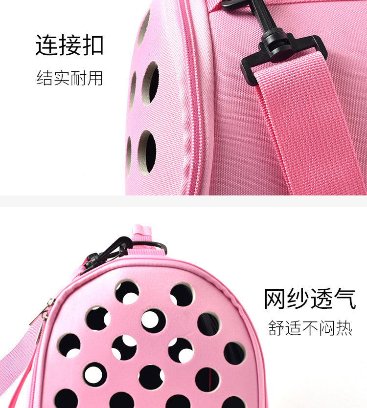 Portable Pet bag by PetTime with breathable mesh sides and zipper closure, designed for comfortable pet travel.
