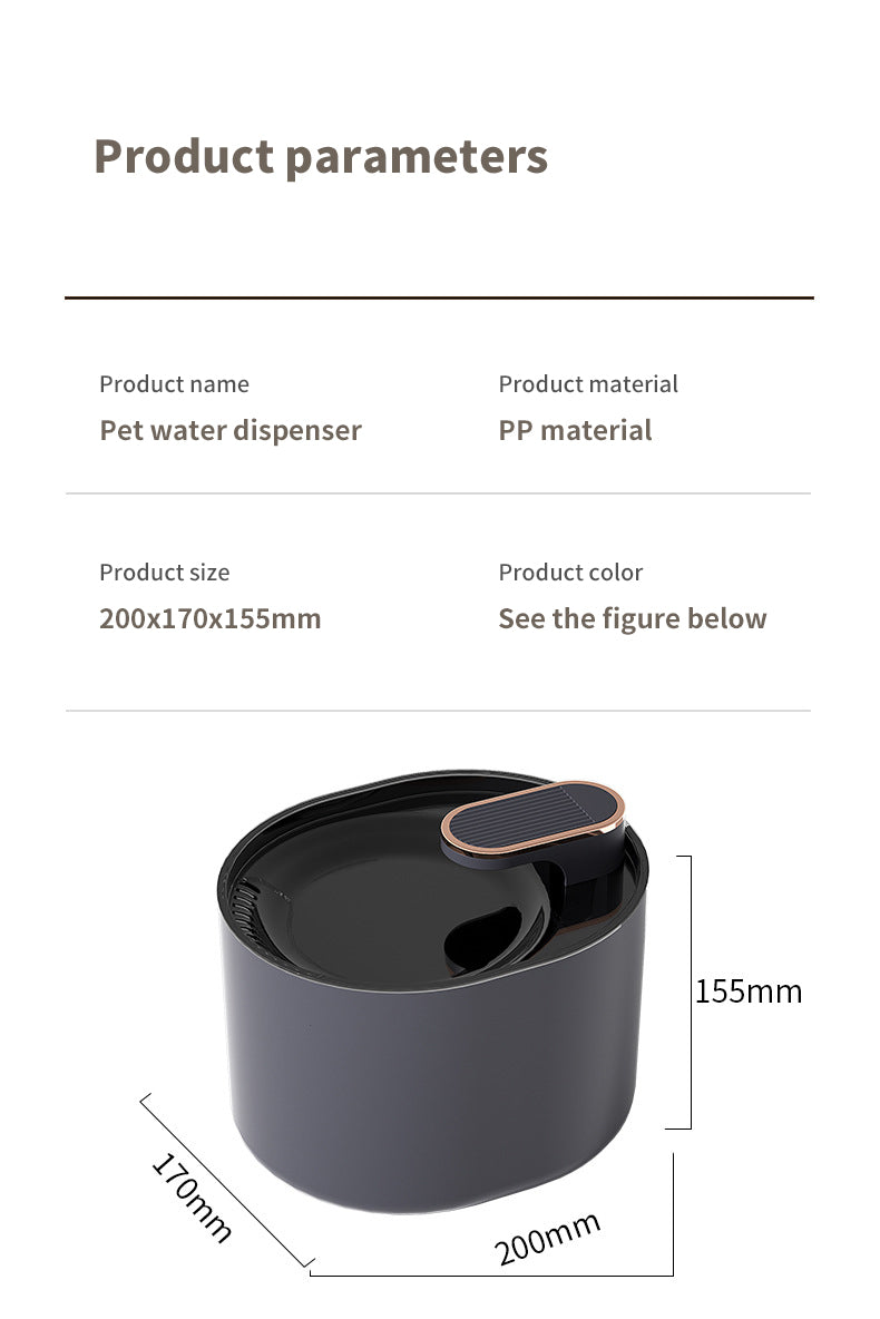 PetTime intelligent pet water dispenser with a clear water reservoir and sleek design for easy hydration.