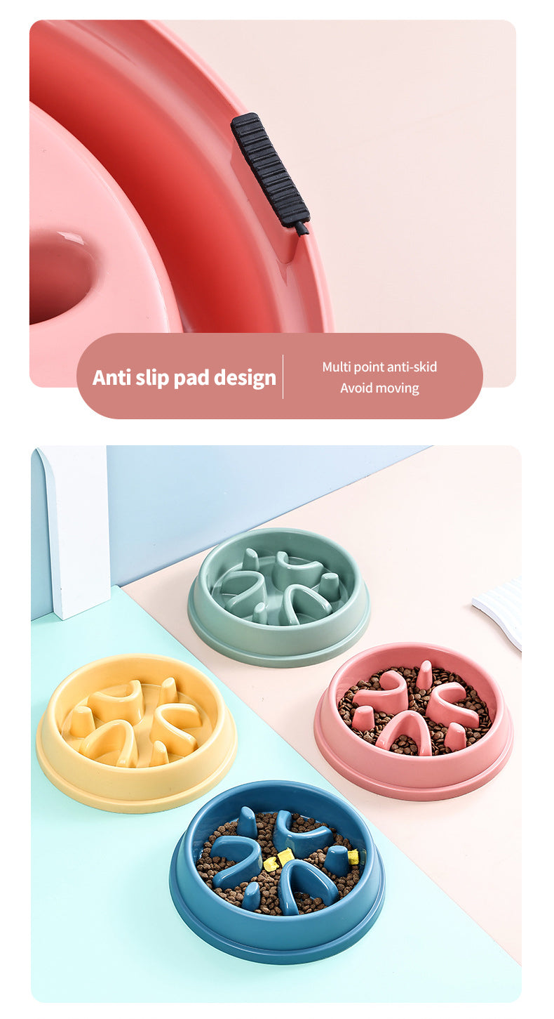 PetTime slow eating anti-slip food bowl for pets, with a sturdy base and non-slip bottom to prevent sliding during mealtime