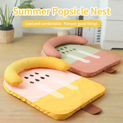 PetTime ice mat cat nest bed with cooling surface and cozy design for comfortable feline relaxation.