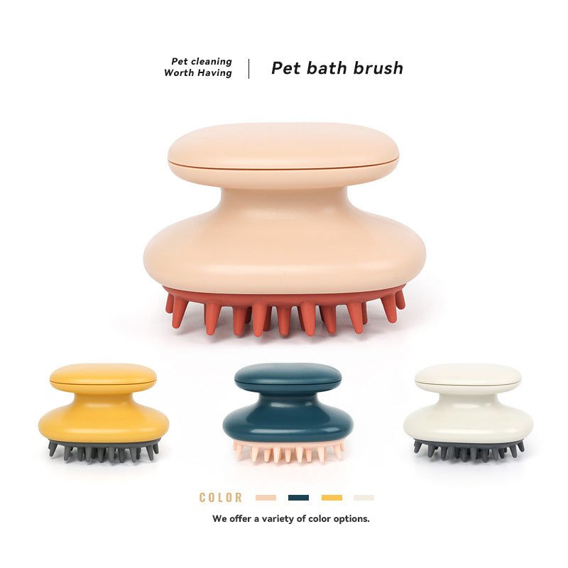 PetTime Pet Shower Beauty Massage Brush with soft bristles for gentle grooming and bathing of cats and dogs.