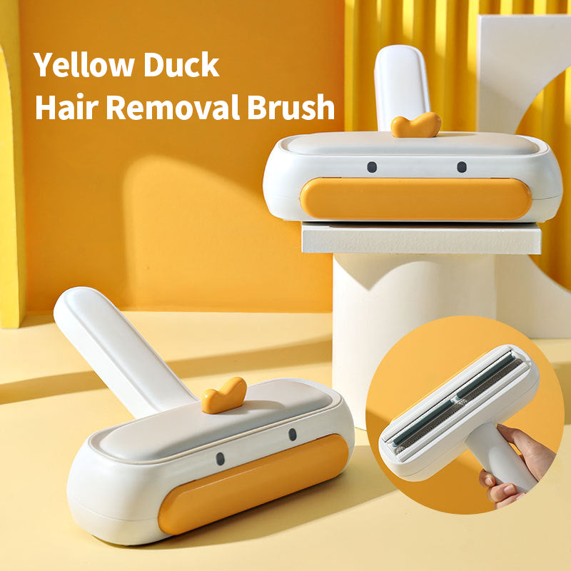 PetTime double-sided pet hair removal brush with textured and smooth surfaces for effective fur removal from pets and furniture.