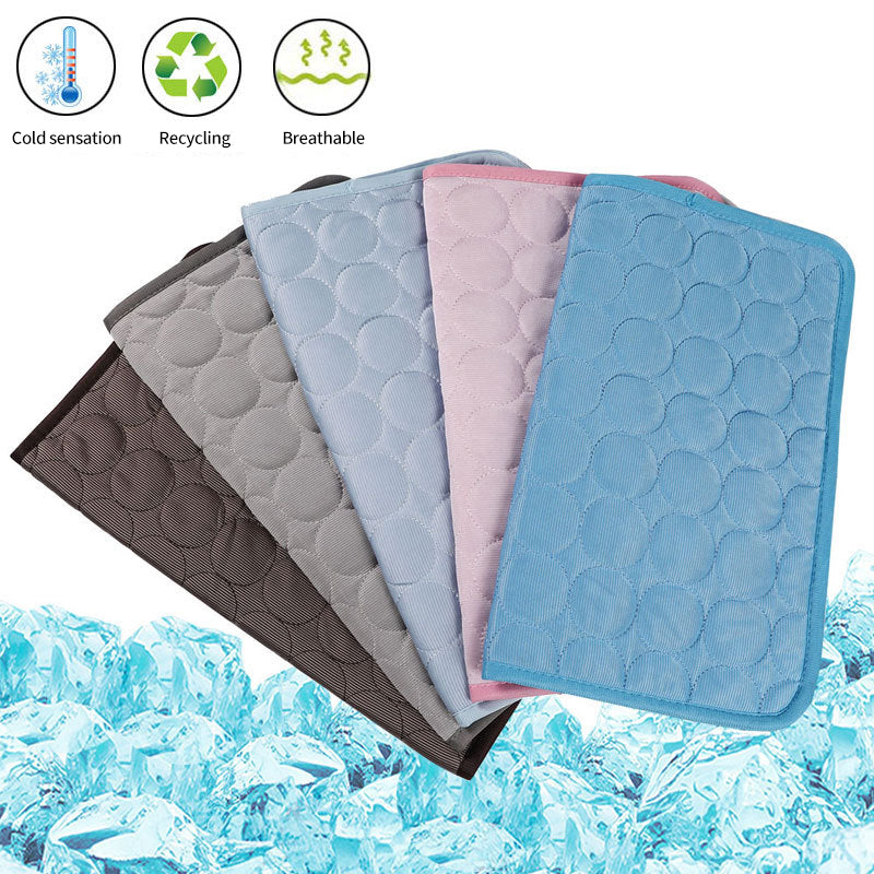 PetTime cooling pet summer ice silk mat with a soft, breathable surface designed for dogs and cats to stay cool outdoors or indoors.