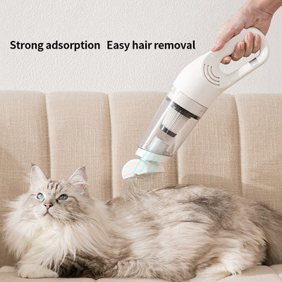 PetTime Pet Hair Absorber with strong suction force cleaning pet hair from furniture and carpets.