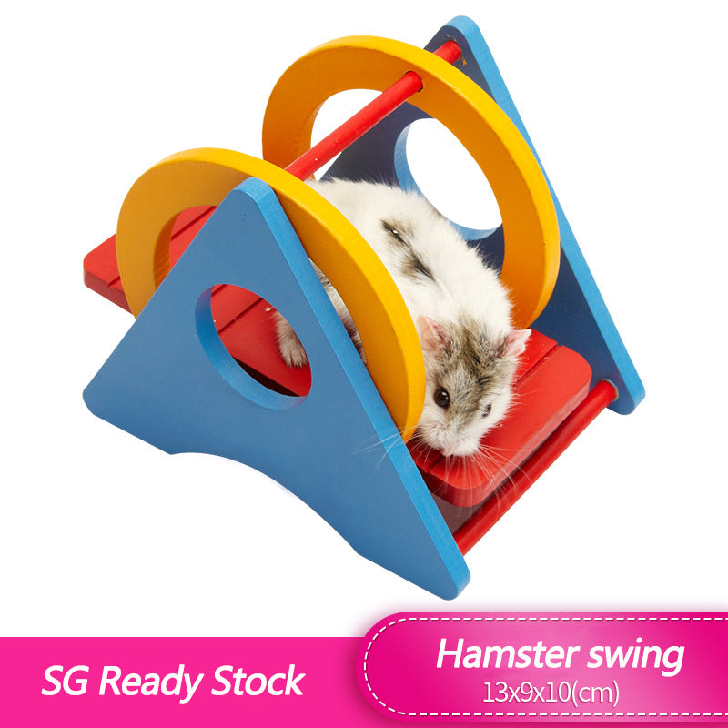 PetTime hamster double decker wooden house with multiple levels and cozy spaces for small pets.