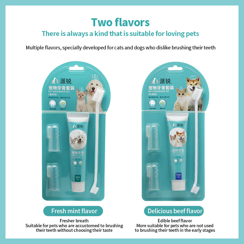 PetTime pet toothpaste and toothbrush set with toothbrush and toothpaste tube for animal dental care.