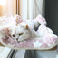 PetTime window-mounted pet nest bed with soft cushion, designed for cozy outdoor or indoor resting spots for cats and small pets.
