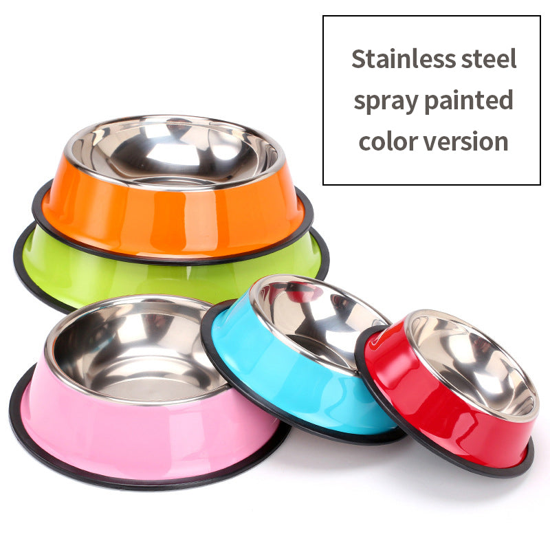 PetTime stainless steel pet bowl with a wide, shallow design, perfect for dogs or cats, shown on a clean surface.