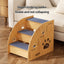 PetTime wood pet staircase with anti-slip surface, designed to help pets easily climb onto furniture or beds.