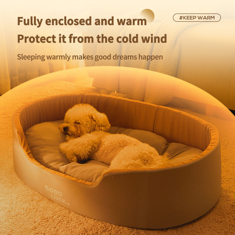 PetTime four season pet bed with soft fabric and cozy cushion, suitable for year-round comfort for small to medium pets.