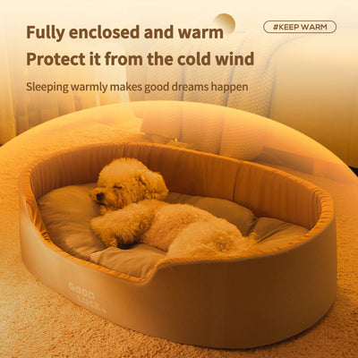 PetTime four season pet bed with soft fabric and cozy cushion, suitable for year-round comfort for small to medium pets.