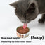 PetTime canned cat food in 85g tins with beef, duck, tuna, and egg yolk flavors, showcasing variety and freshness.