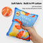 PetTime plush dog toy shaped like potato chips, soft and colorful, perfect for dogs to chew and cuddle.