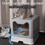 PetTime fully enclosed cat litter box with high sides and door for odor control and privacy, shown in a clean, modern design.