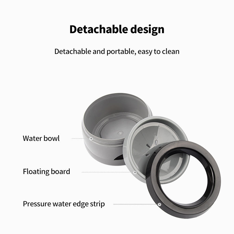 PetTime Meianju pet water bowl with a clear plastic design and shallow bowl for easy drinking by cats and small dogs.