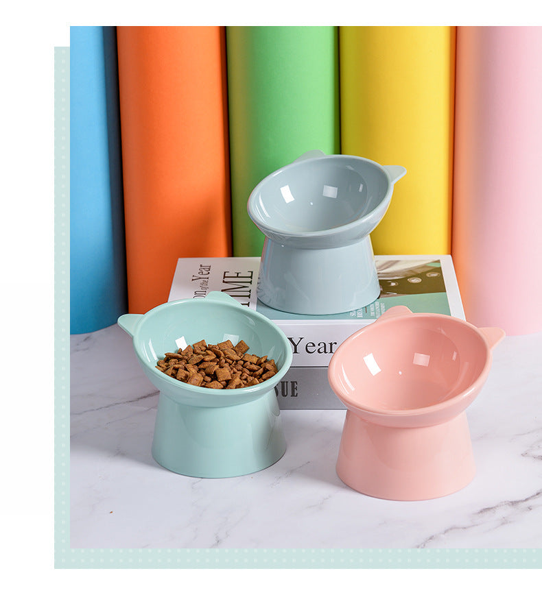 PetTime high feet cat and dog bowl with elevated design, ceramic material, and sturdy stand for comfortable feeding.