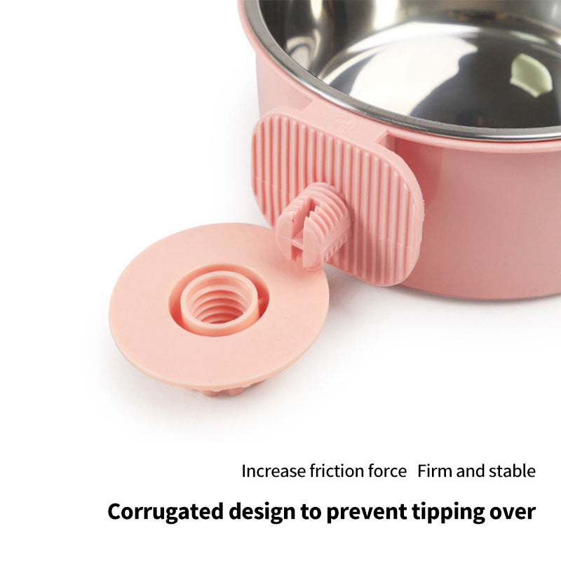 PetTime fixed hanging 2-in-1 anti-overturning pet bowl with stable design and dual compartments for food and water.