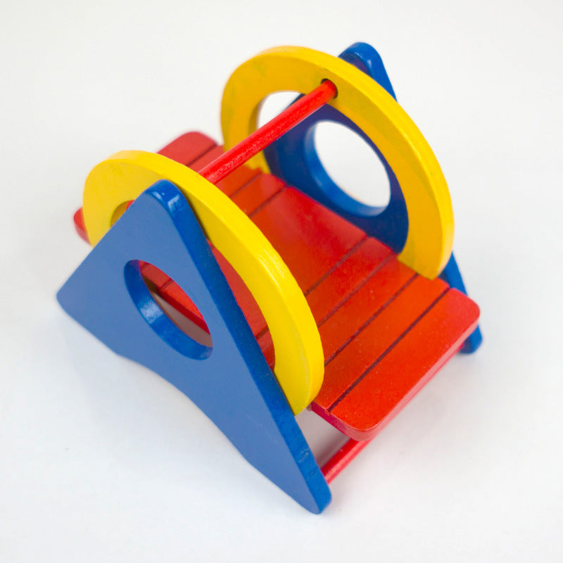 PetTime hamster double decker wooden house with multiple levels and cozy interior for small pets like hamsters.
