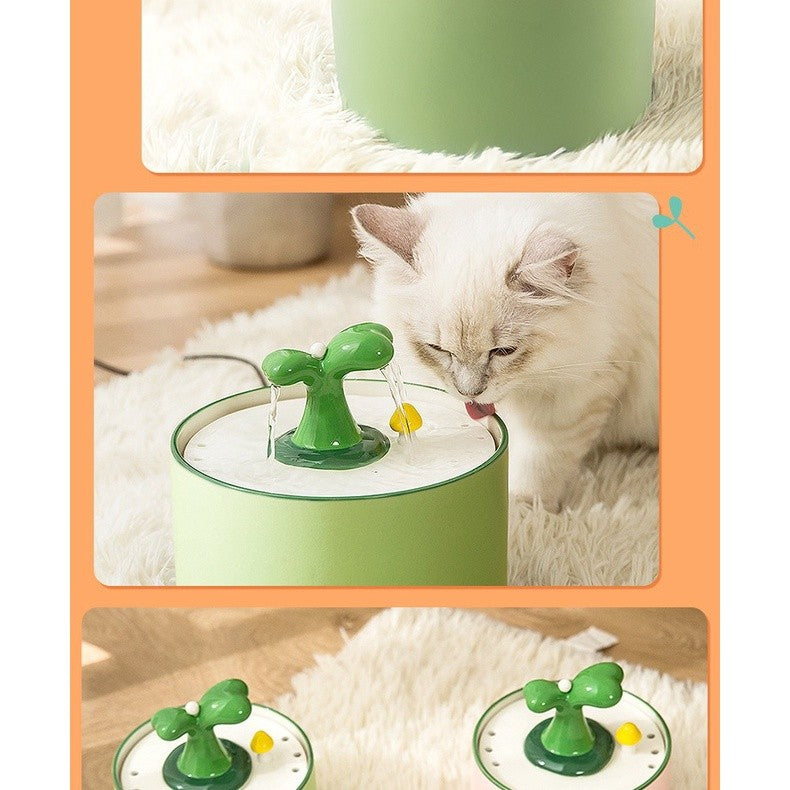 （Pet Time）Cat electric ceramic water dispenser flow automatic dog drinking water cycle feeding water pet supplies