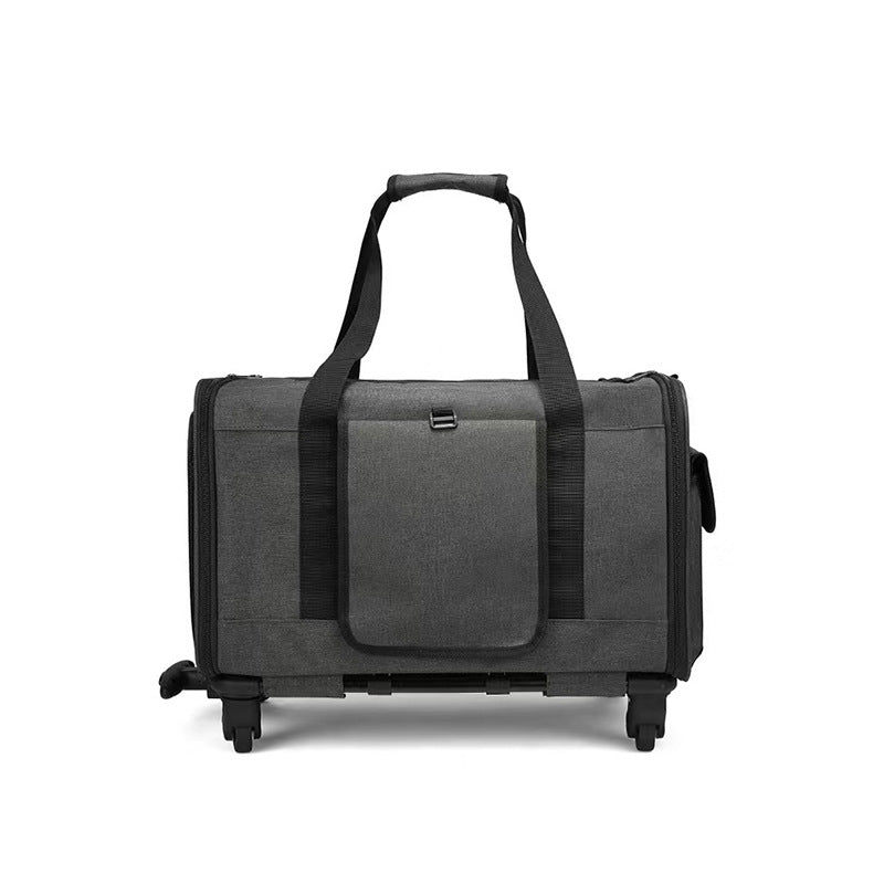 PetTime pet trolley with single shoulder strap, portable crossbody suitcase for comfortable transport of small pets.