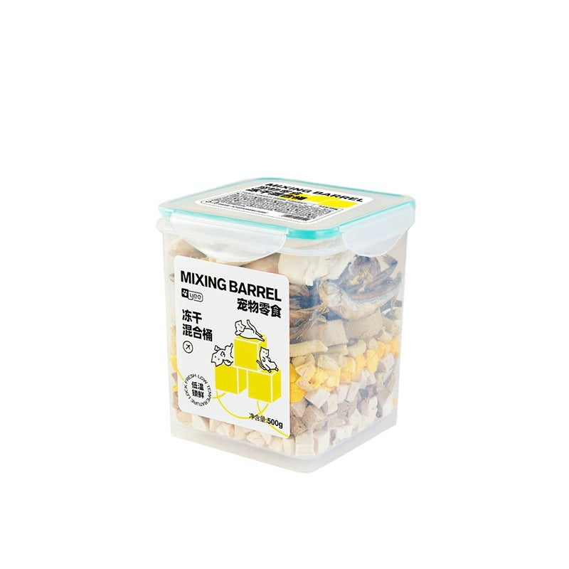 PetTime freeze-dried chicken snacks for dogs, 500g, with visible crunchy chicken pieces suitable for healthy pet treats.