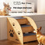 Wood pet staircase by PetTime with anti-slip steps, designed to help small pets climb smoothly and safely.