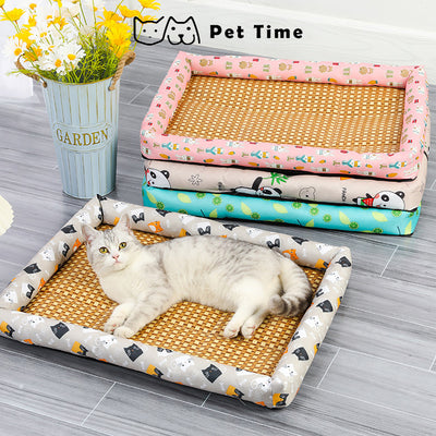 PetTime pet ice mat for summer cooling, soft surface with ice packs to keep pets cool and comfortable during hot weather.
