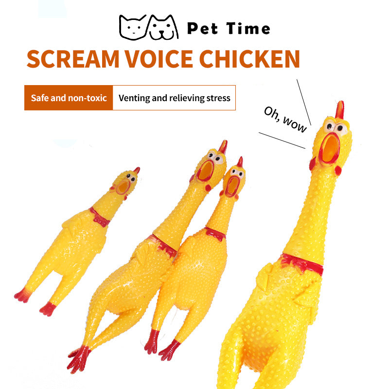 PetTime dog squeaky chew toy with colorful rubber design, perfect for playful dogs to chew and squeak during playtime.