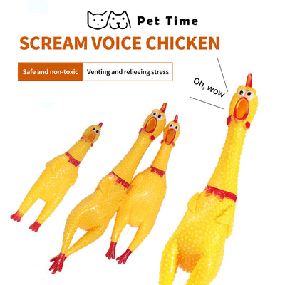 PetTime dog squeaky chew toy with colorful rubber design, perfect for playful dogs to chew and squeak during playtime.