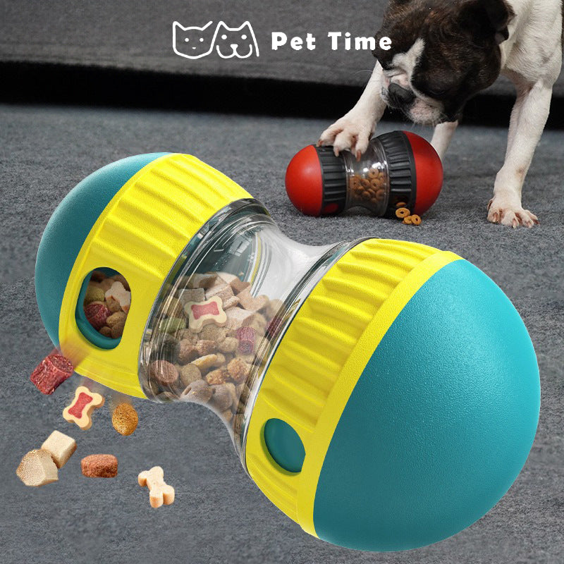 PetTime rolling food training dog toy with a textured surface designed to engage and challenge dogs during play.