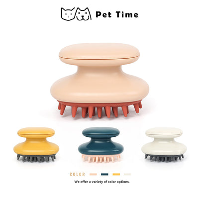 PetTime Pet Shower Beauty Massage Brush with soft bristles, designed for gentle pet grooming and bathing.