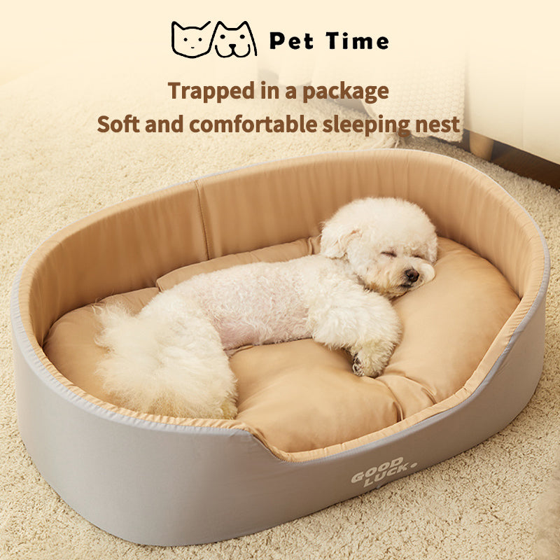 PetTime four season pet bed with soft cushions and cozy design, suitable for year-round comfort for small dogs or cats.