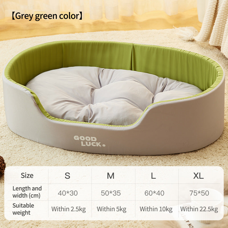 PetTime four season pet bed with soft fabric, showcasing a cozy, multi-layer design suitable for all seasons for cats or small dogs.