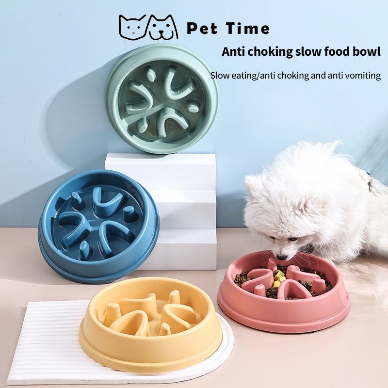 PetTime slow eating anti-slip food bowl for pets with a non-slip bottom and divided sections for controlled feeding.