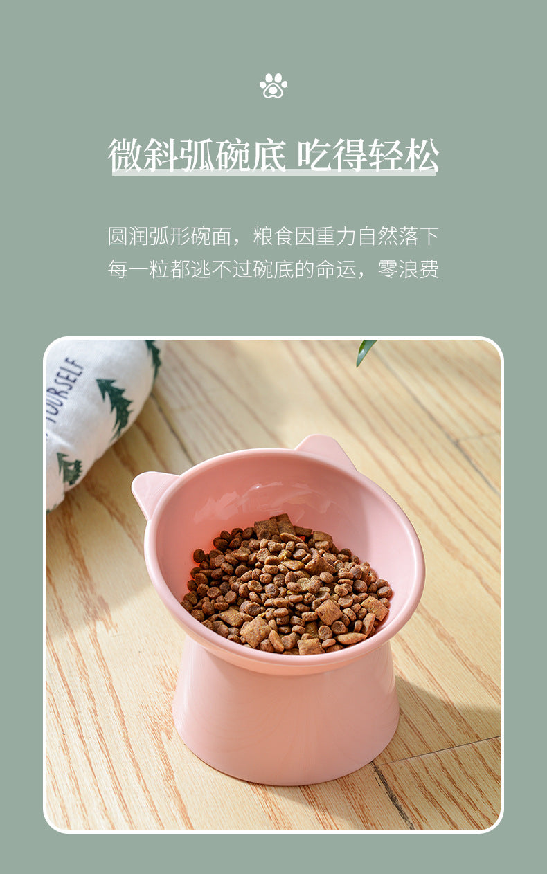 PetTime high feet cat and dog bowl with elevated design, featuring a ceramic bowl on a raised stand for comfortable feeding.