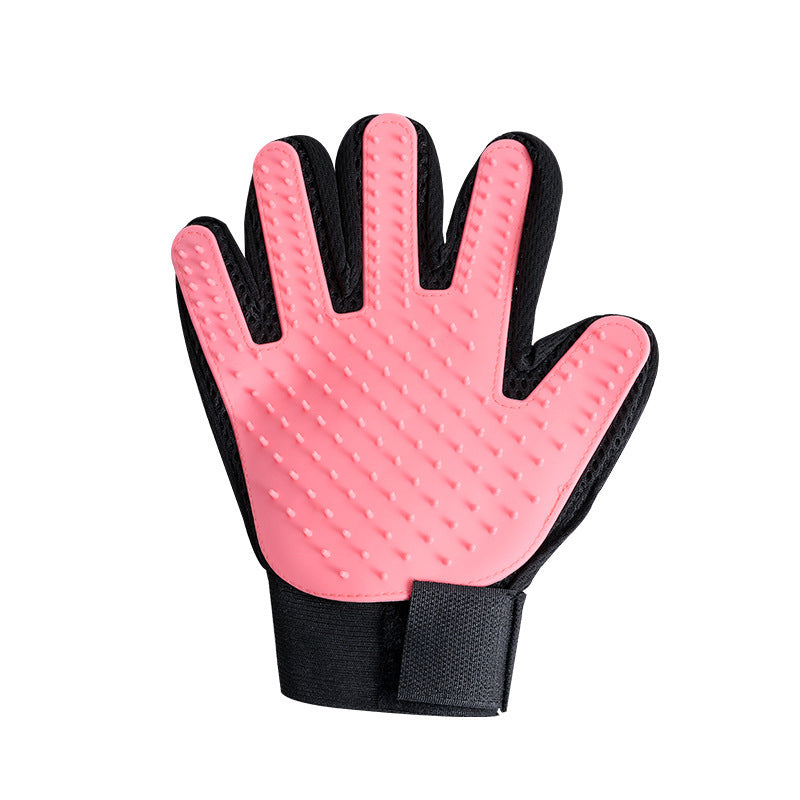 PetTime pet massage shower gloves with soft bristles for gentle grooming and bathing of dogs and cats.