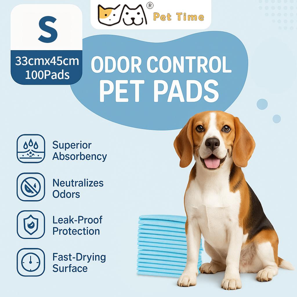 Disposable Pet Training Pads by PetTime, featuring absorbent surface and waterproof backing for indoor training.